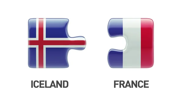 Islandia Francia Puzzle Concepto — Foto de Stock
