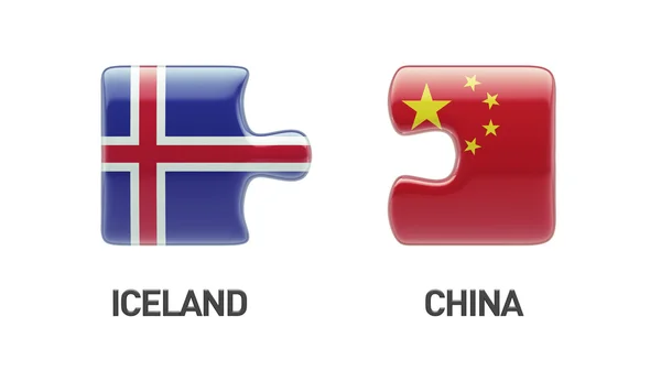 Islandia China Puzzle Concepto —  Fotos de Stock