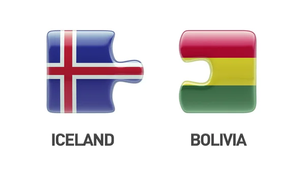 Islandia Bolivia Puzzle Concepto — Foto de Stock