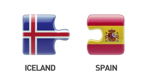 Izland-Spanyolország nehézség koncepció — Stock Fotó