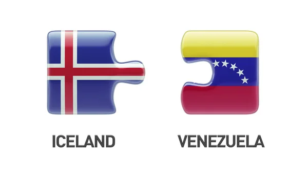 IJsland Venezuela puzzel Concept — Stockfoto