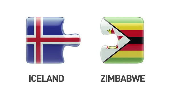 Islandia Zimbabwe logiczne pojęcia — Zdjęcie stockowe