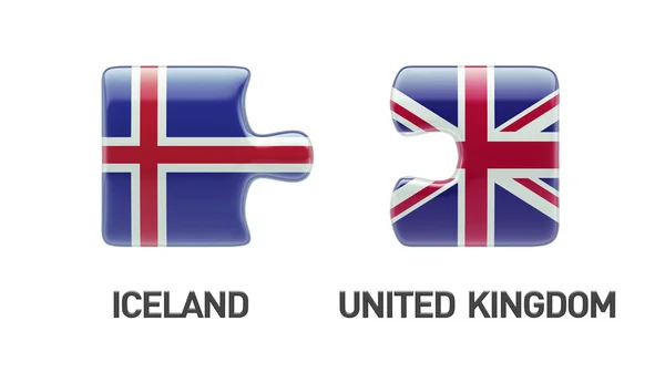 Islandia Wielka Brytania logiczne pojęcia — Zdjęcie stockowe