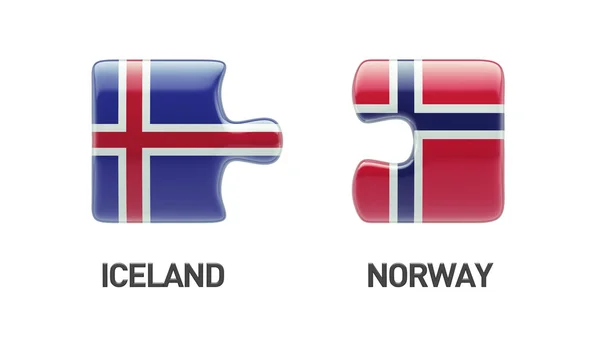 IJsland Noorwegen puzzel Concept — Stockfoto