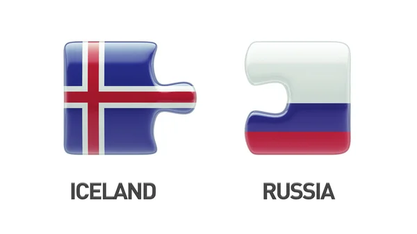 IJsland Rusland puzzel Concept — Stockfoto