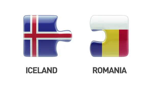 Iceland Romania  Puzzle Concept — Stock Photo, Image