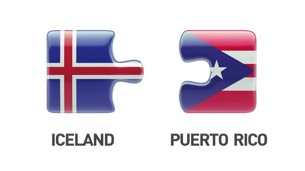 Islandia Puerto Rico logiczne pojęcia — Zdjęcie stockowe
