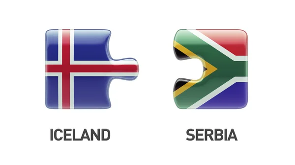 Islândia África do Sul Puzzle Concept — Fotografia de Stock