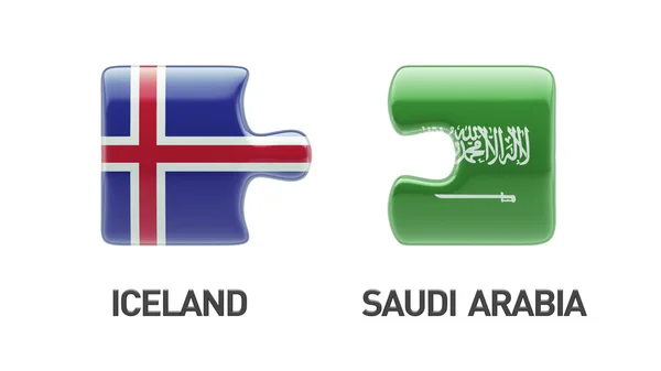 Iceland saudi arabia puzzle-konzept — Stockfoto