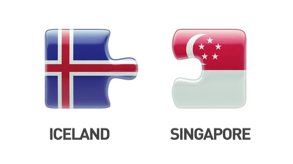 Iceland Singapore  Puzzle Concept — Stock Photo, Image