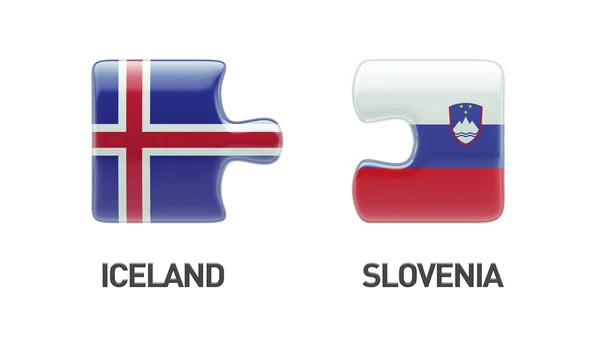 Iceland Slovenia  Puzzle Concept — Stock Photo, Image