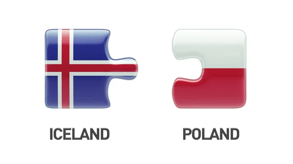 Islândia Poland Puzzle Concept — Fotografia de Stock