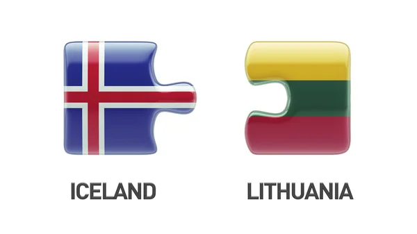 Islanda Lituania Puzzle Concept — Foto Stock