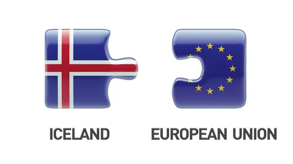 Unione Europea Islanda Puzzle Concept — Foto Stock