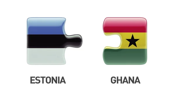 Concepto de Puzzle de Ghana Estonia — Foto de Stock