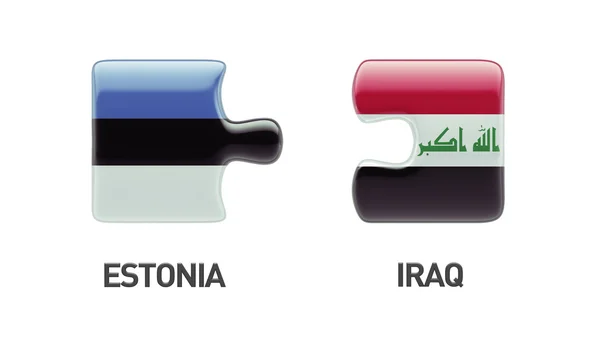 Concepto de Puzzle de Iraq de Estonia — Foto de Stock