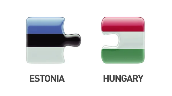 Estónia Hungria Puzzle Concept — Fotografia de Stock