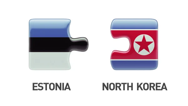 Estonia North Korea  Puzzle Concept — Stock Photo, Image