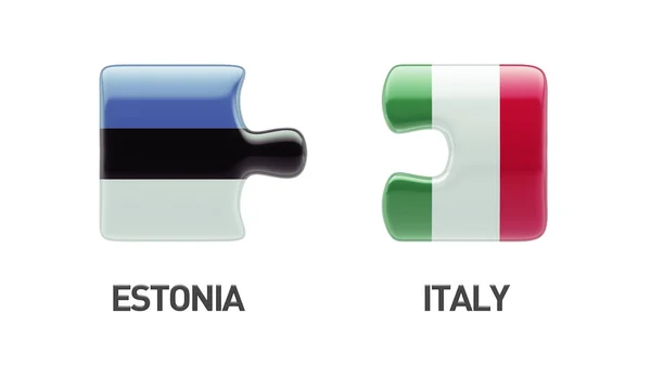 Estonia Italy  Puzzle Concept — Stock Photo, Image