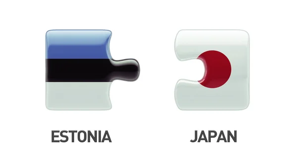 Estonia Japón Puzzle Concepto — Foto de Stock