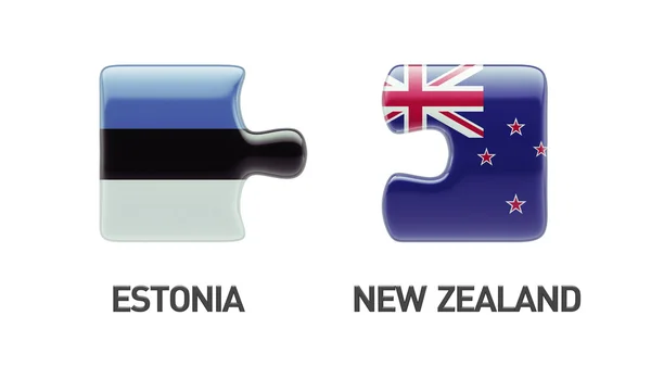 Estonia Nuova Zelanda Puzzle Concept — Foto Stock