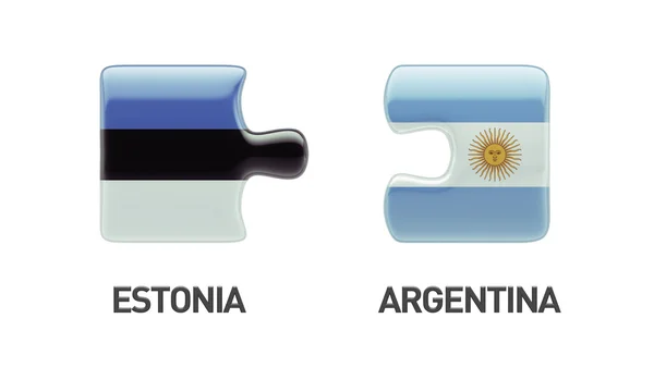 爱沙尼亚阿根廷拼图概念 — 图库照片