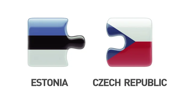 Estonia Czech Republic  Puzzle Concept — Stock Photo, Image