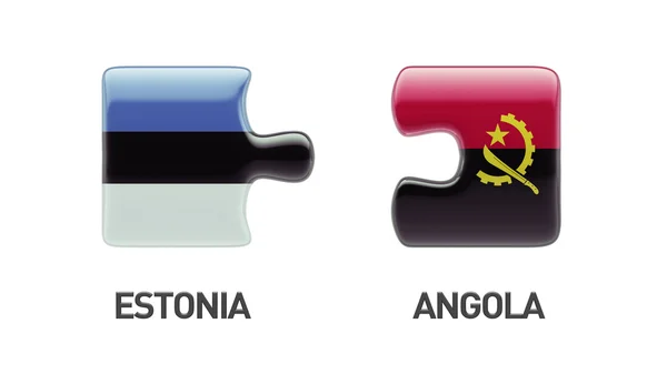 Estonia Angola  Puzzle Concept — Stock Photo, Image