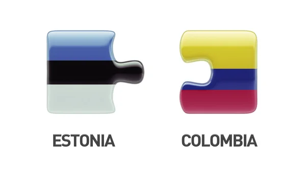 Estonia Colombia  Puzzle Concept — Stock Photo, Image