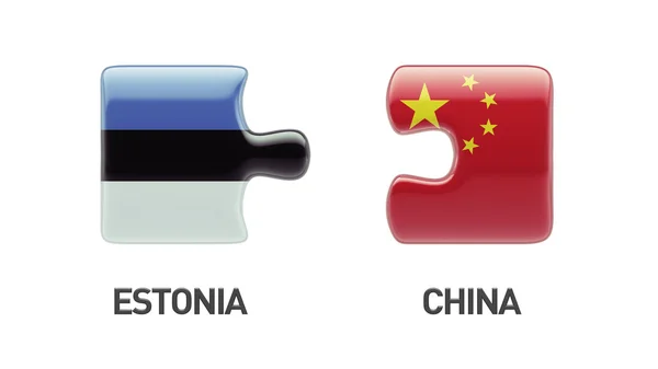 Estonia Concetto di puzzle Cina — Foto Stock