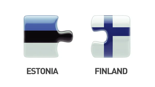 爱沙尼亚芬兰拼图概念 — 图库照片