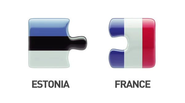 Estland Frankrijk puzzel Concept — Stockfoto