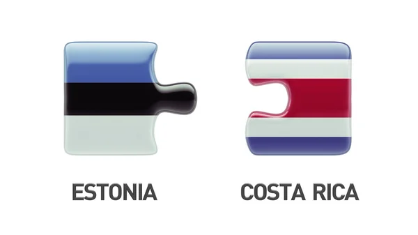 Estonia Costa Rica Puzzle Concepto — Foto de Stock