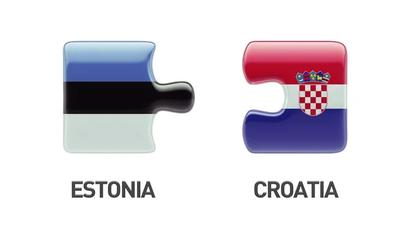 Estland Kroatien Puzzle-Konzept — Stockfoto