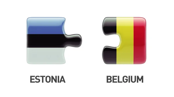 Estonia Bélgica Puzzle Concepto — Foto de Stock