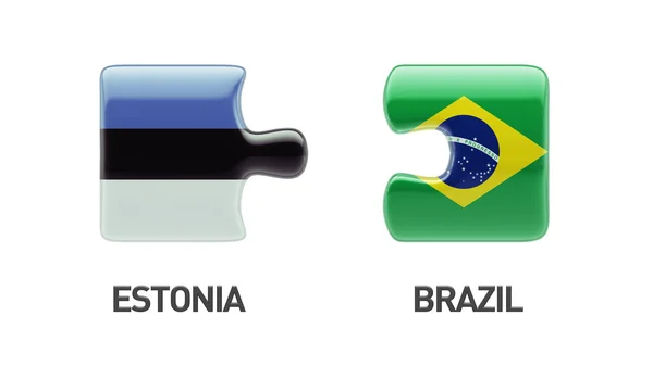 Estonia Brasil Puzzle Concepto — Foto de Stock