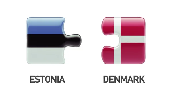 Estonia Dinamarca Puzzle Concept — Foto de Stock