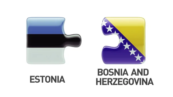 Estonia Bośni i Hercegowiny logiczne pojęcia — Zdjęcie stockowe