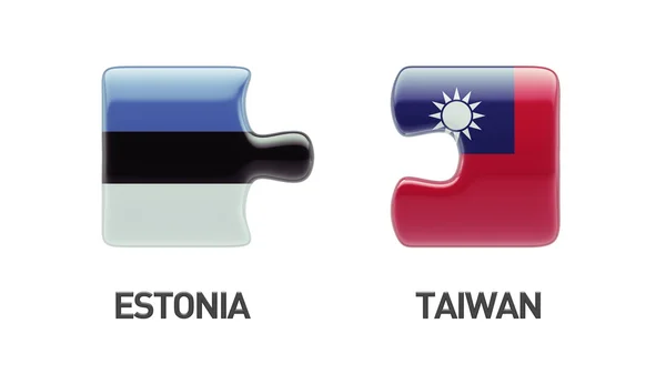 Estonia Taiwan  Puzzle Concept — Stock Photo, Image
