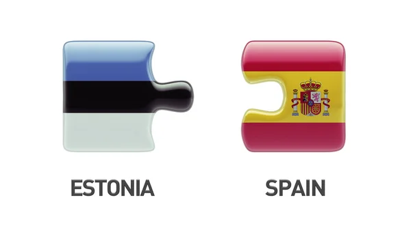 Estónia Espanha Puzzle Concept — Fotografia de Stock