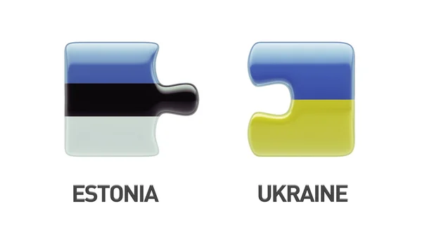 Estland Ukraina pussel koncept — Stockfoto