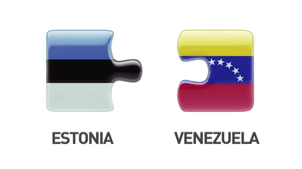 Concetto di Puzzle del Venezuela Estonia — Foto Stock