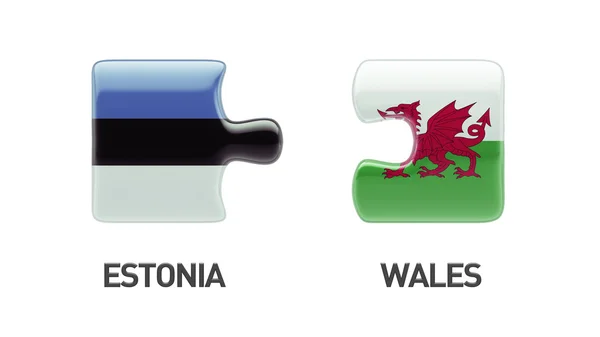 Estonia Wales  Puzzle Concept — Stock Photo, Image