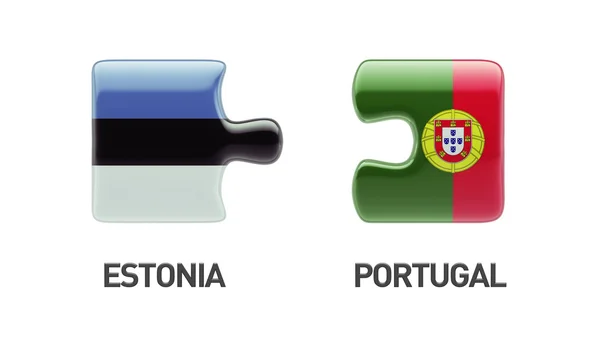 Estonia Portugal  Puzzle Concept — Stock Photo, Image