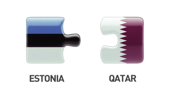 Estonia Qatar Puzzle Concepto —  Fotos de Stock