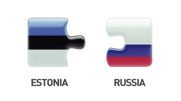 エストニア ロシア パズル コンセプト — ストック写真