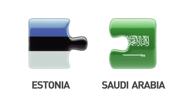 Estonia Saudi Arabia  Puzzle Concept — Stock Photo, Image