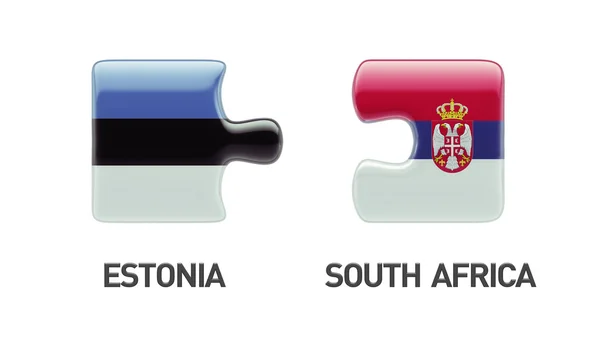 Concepto de Estonia Serbia Puzzle — Foto de Stock