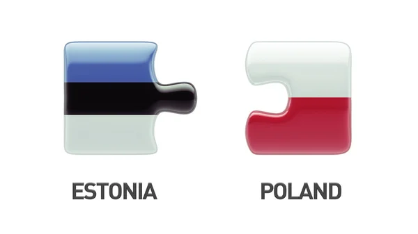 Estonia Polska logiczne pojęcia — Zdjęcie stockowe