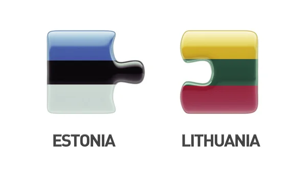 Estonia Lithuania  Puzzle Concept — Stock Photo, Image